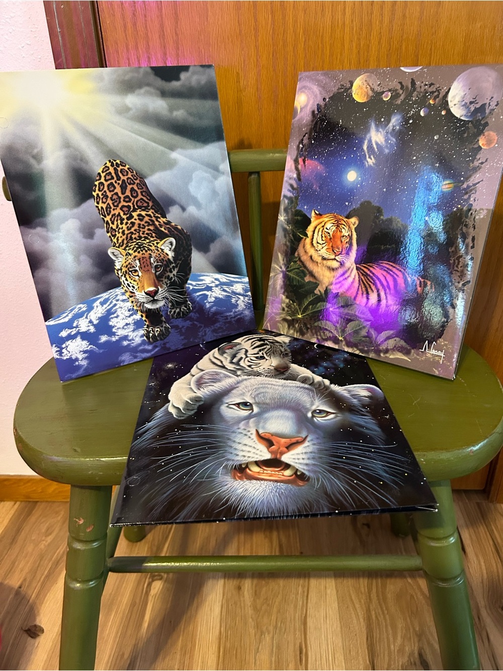 Tiger & Lion Cosmic Folder - White/Blue Decorative Portfolio